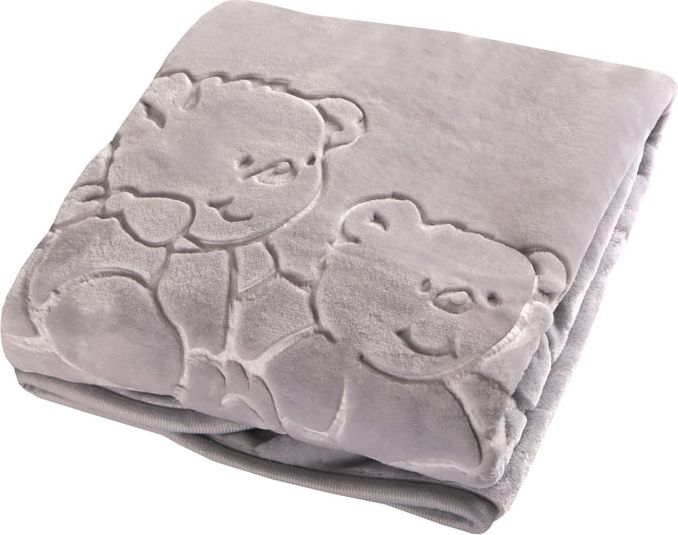 Plyšová deka 80x110 cm LittleUp Grey Bears - obrázek 1