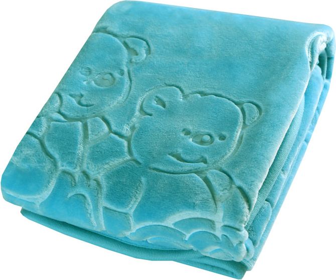 Plyšová deka 80x110 cm LittleUp Turquoise Bears - obrázek 1