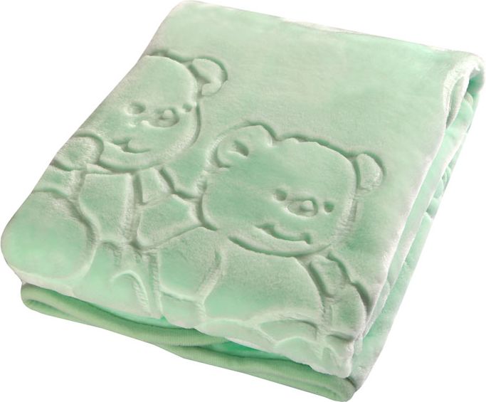 Plyšová deka 80x110 cm LittleUp Green Bears - obrázek 1
