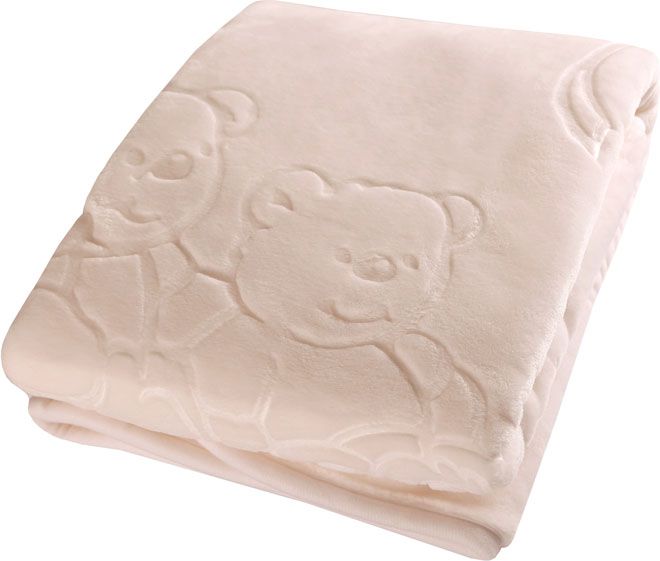 Plyšová deka 80x110 cm LittleUp Creme Bears - obrázek 1