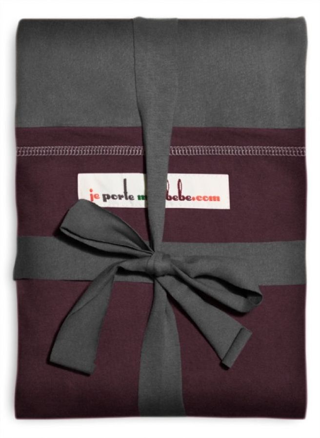 Je Porte Mon Bebe Šátek na nošení dětí Original Charcoal Grey / Plum 2019 - obrázek 1