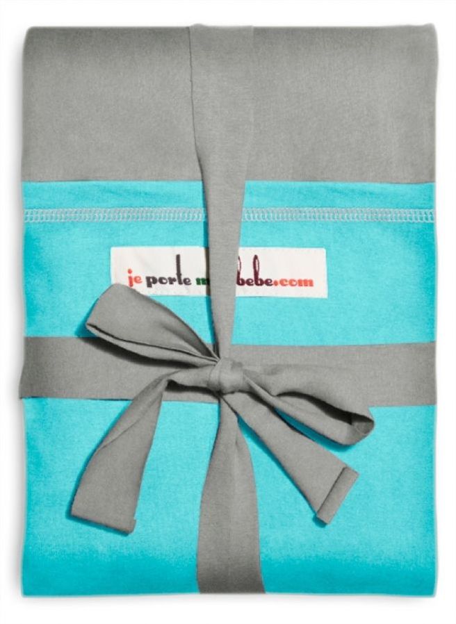 Je Porte Mon Bebe Šátek na nošení dětí Original Light Grey / Turquoise 2019 - obrázek 1