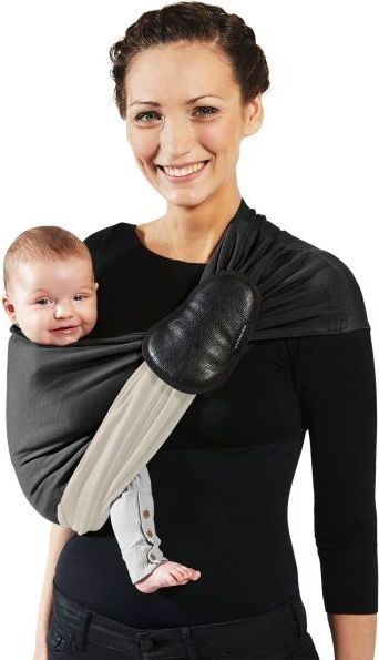 Je Porte Mon Bebe Šátek na nošení dětí bez uzlu Little Baby Wrap Without a Knot Black / Cream 2019 - obrázek 1