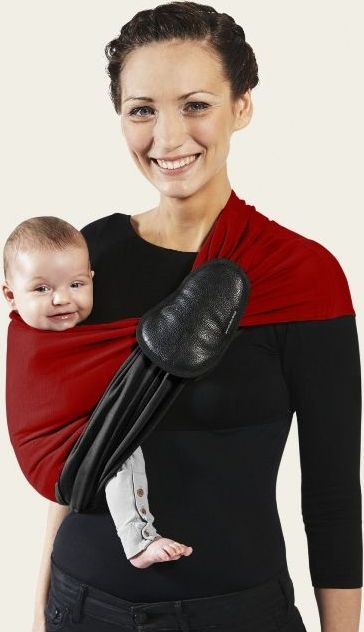 Je Porte Mon Bebe Šátek na nošení dětí bez uzlu Little Baby Wrap Without a Knot Red Scarlet / Black 2019 - obrázek 1