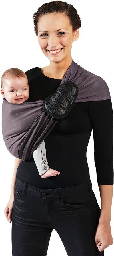 Je Porte Mon Bebe Šátek na nošení dětí bez uzlu Little Baby Wrap Without a Knot Charcoal Grey / Glazed Brown 2019 - obrázek 1