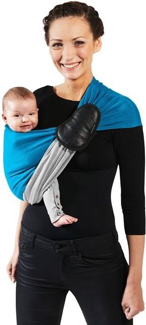 Je Porte Mon Bebe Šátek na nošení dětí bez uzlu Little Baby Wrap Without a Knot Mottled grey / Pigeon Blue 2019 - obrázek 1