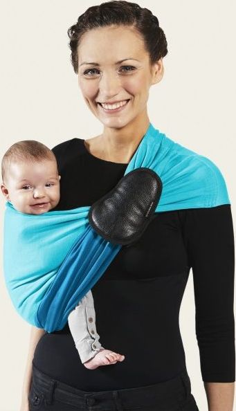 Je Porte Mon Bebe Šátek na nošení dětí bez uzlu Little Baby Wrap Without a Knot Pigeon Blue / Turquoise 2019 - obrázek 1