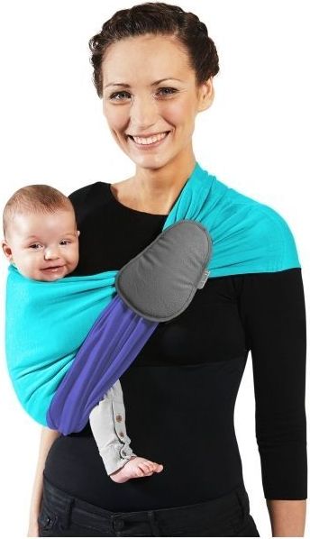 Je Porte Mon Bebe Šátek na nošení dětí bez uzlu Little Baby Wrap Without a Knot Turquoise / Iris 2019 - obrázek 1