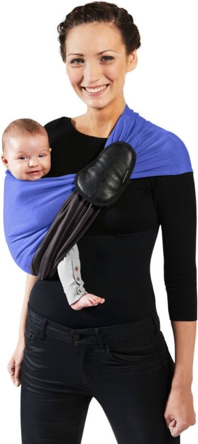 Je Porte Mon Bebe Šátek na nošení dětí bez uzlu Little Baby Wrap Without a Knot Charcoal Grey / Iris 2019 - obrázek 1
