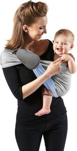 Je Porte Mon Bebe Šátek na nošení dětí bez uzlu Little Baby Wrap Without a Knot Mottled Grey / Stone Blue 2019 - obrázek 1