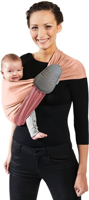 Je Porte Mon Bebe Šátek na nošení dětí bez uzlu Little Baby Wrap Without a Knot Peach / Rosewood 2019 - obrázek 1