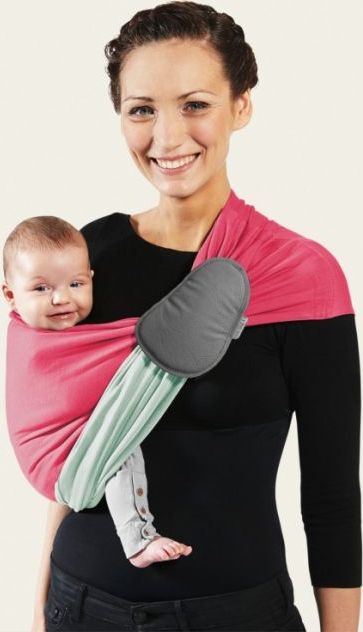 Je Porte Mon Bebe Šátek na nošení dětí bez uzlu Little Baby Wrap Without a Knot Flamingo Pink / Mineral Green 2019 - obrázek 1