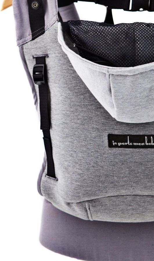 Je Porte Mon Bebe Ergonomický nosič Hoodie Carrier Flannel Grey 2019 - obrázek 1