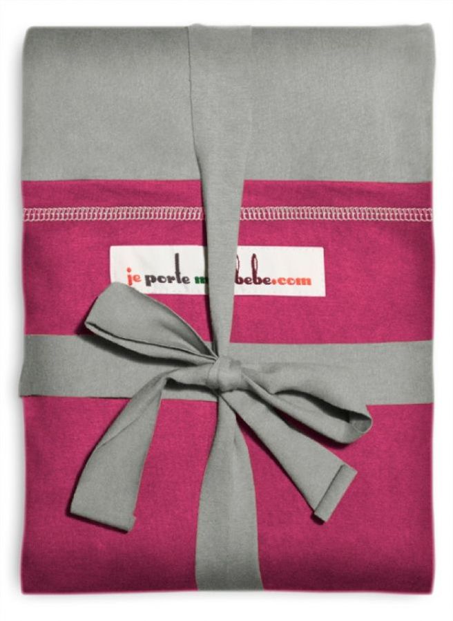 Je Porte Mon Bebe Šátek na nošení dětí Original Light Grey / Fuchsia 2019 - obrázek 1