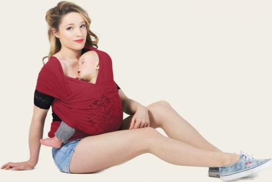 Je Porte Mon Bebe Šátek na nošení dětí Basic Tattoo Carmine Red 2019 - obrázek 1