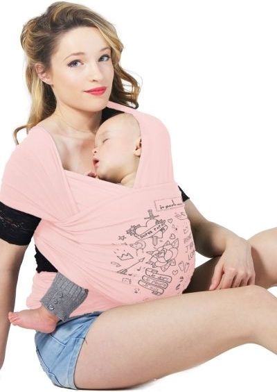 Je Porte Mon Bebe Šátek na nošení dětí Basic Tattoo Rose Nude 2019 - obrázek 1