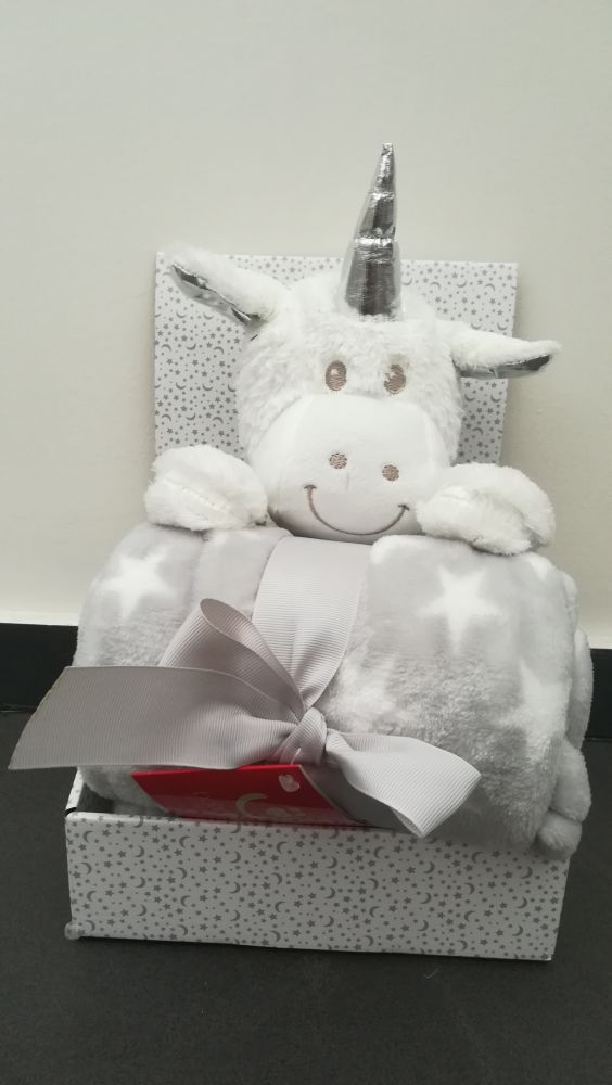 Plyšová deka + 100x75 cm deka Bobas White Cow Unicorn - obrázek 1