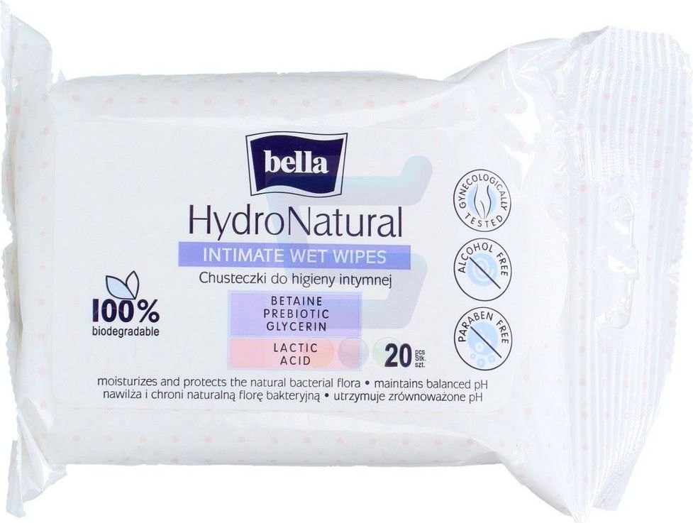 Intimní ubrousky 20 ks Bella Hydronatural - obrázek 1