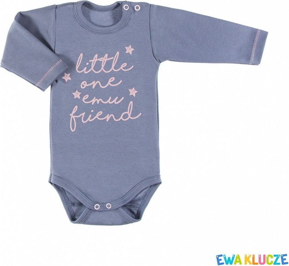 Body dlouhý rukáv Ewa Klucze Emu Little One Emu Friend Grey 74 - obrázek 1