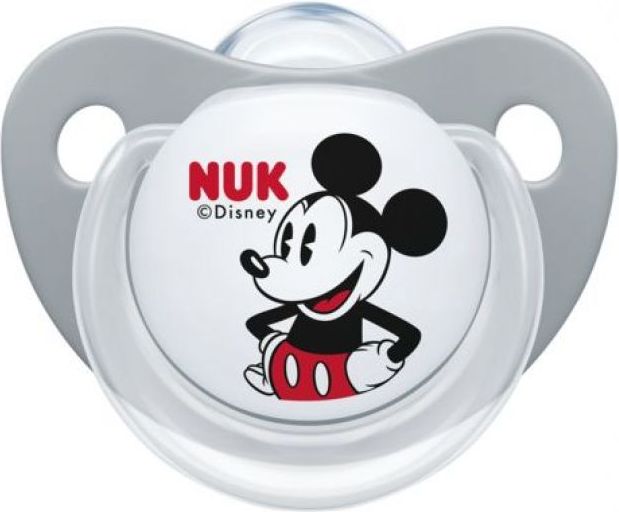 Silikonové anatomické šidítko Nuk Mickey Grey 6-18 měsíců - obrázek 1