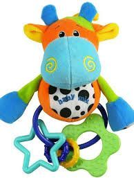 Plyšová hračka s chrastítkem BabyMix Žirafka - obrázek 1