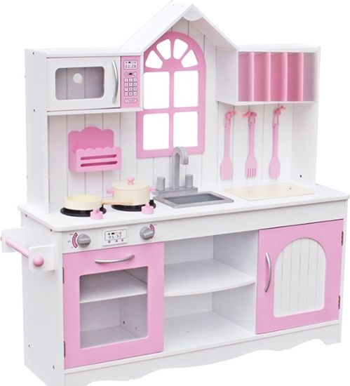 Dřevěná kuchyňka Wooden Toys Retro Pink - obrázek 1