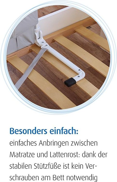 Zábrana na postel Reer 100cm grey/white - obrázek 2