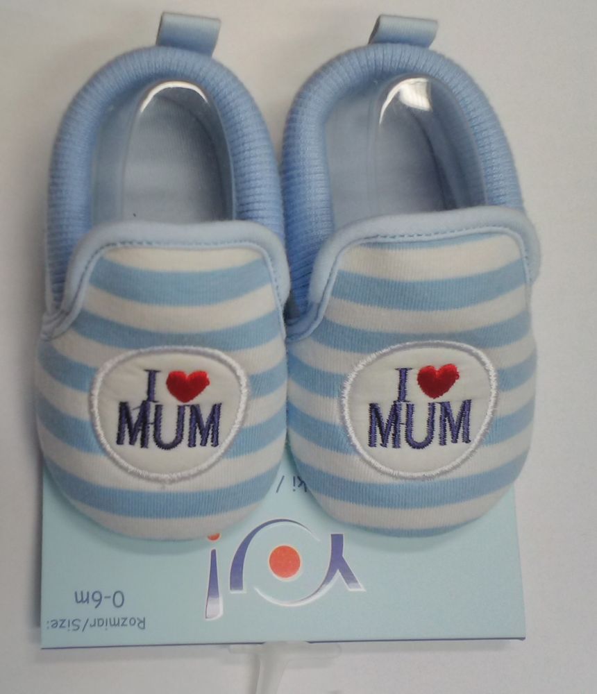 Capáčky Yo I Love Mum Blue 0-6 měsíců - obrázek 1