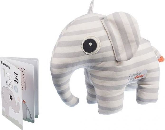 Mazlivá hračka Elphee s obrázkovou knížkou Done By Deer Outgoing Grey 2019 - obrázek 1