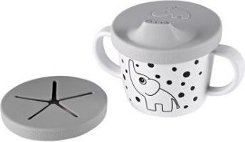 Hrníček snack/drink s oušky Done By Deer Happy Dots Grey 2019 - obrázek 1