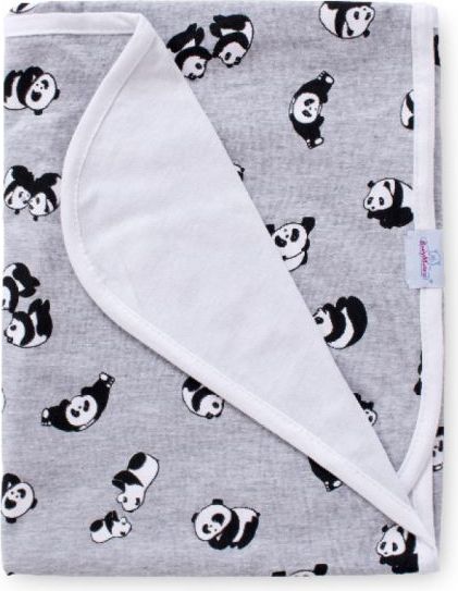 Dětská deka 75x100 cm Baby Matex Bamboo Šedá Panda - obrázek 1