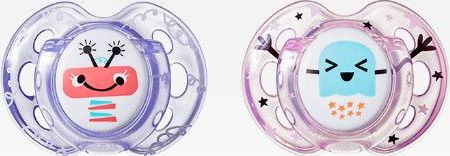 Silikonové šidítko 2 ks Tommee Tippee Fun Style Purple Robot - obrázek 1