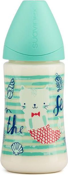 Láhev 270ml anatomická savička silikon Suavinex MODRÉ MOŘE - obrázek 1