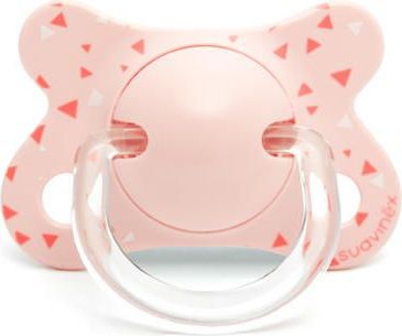 Anatomické šidítko 2-4m latex Suavinex Fusion RŮŽOVÉ VLAŠTOVKY - obrázek 1
