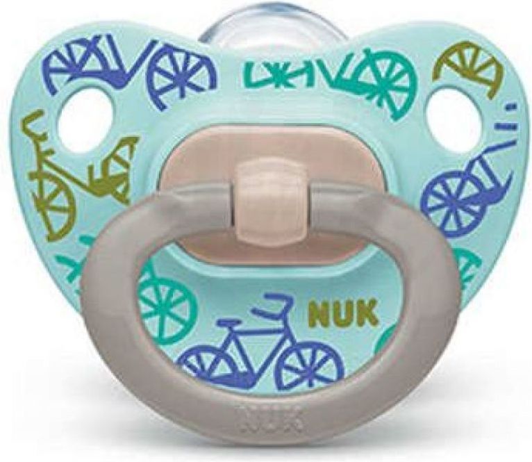 Silikonové šidítko Nuk Happy Days Bicycle 0-6 měsíců - obrázek 1
