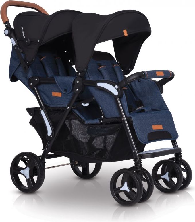 Kočárek pro dvojčata EasyGo Fusion Denim 2019 - obrázek 1