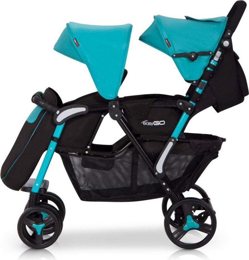 Kočárek pro dvojčata EasyGo Fusion Denim 2019 - obrázek 2