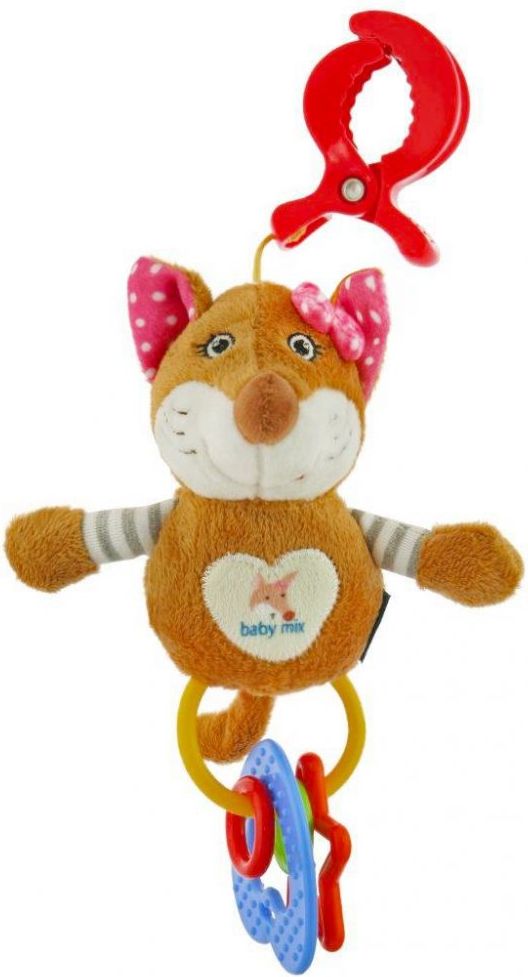 Plyšová hračka s chrastítkem BabyMix Pink Fox - obrázek 1