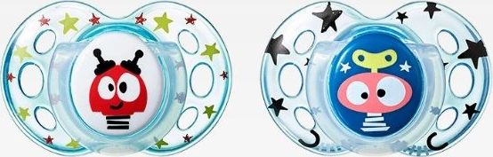 Silikonové šidítko 2 ks Tommee Tippee Fun Style Blue Star Robot - obrázek 1