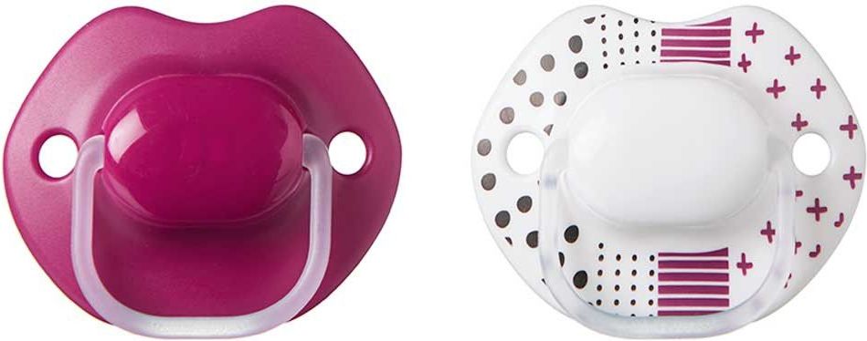 Silikonové šidítko 2 ks Tommee Tippee Urban Style White/Purple 6-18 měsíců - obrázek 1