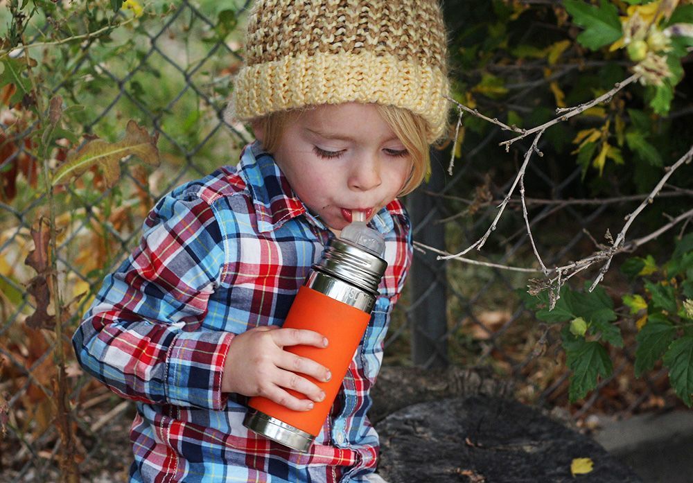 Termo láhev se slámkou 260 ml Pura Oranžová 2019 - obrázek 1