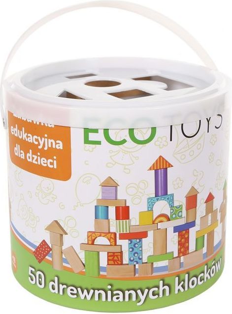 Eco Toys Sada dřevěných kostek v boxu 50 ks EcoToys - obrázek 2
