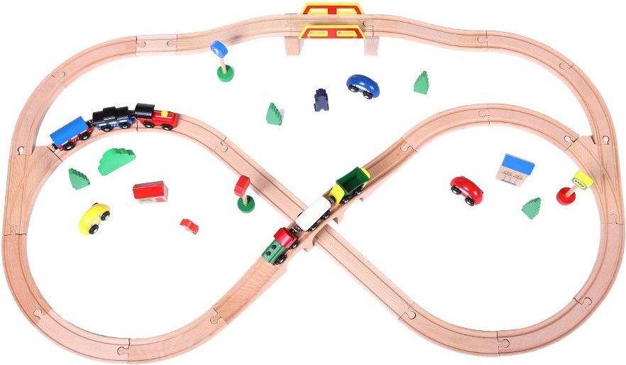 Eco Toys Dřevěná vláčkodráha 49ks EcoToys - obrázek 2