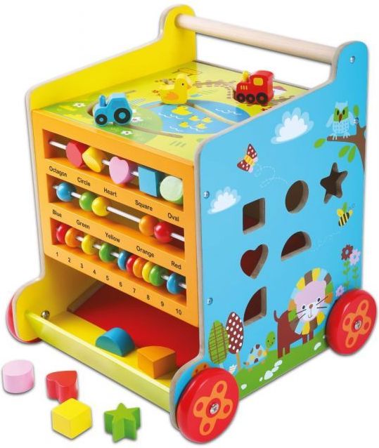 Eco Toys Dřevěné chodítko/Edukační kostka EcoToys - obrázek 1