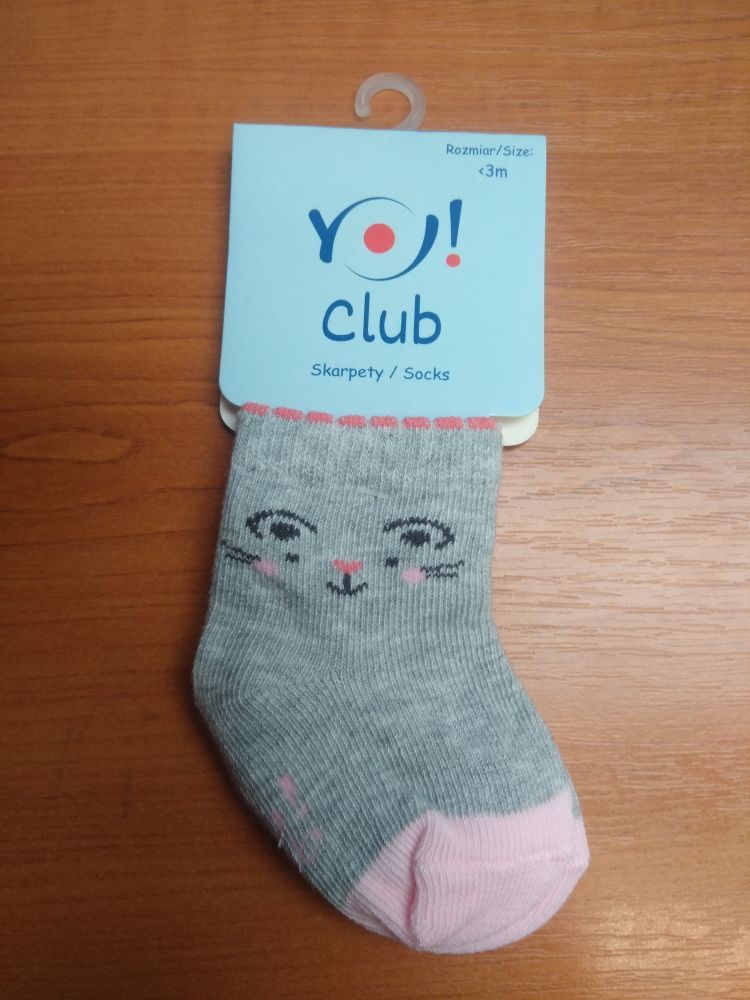 Ponožky froté Yo Grey Cat 0-3 měsíců - obrázek 1