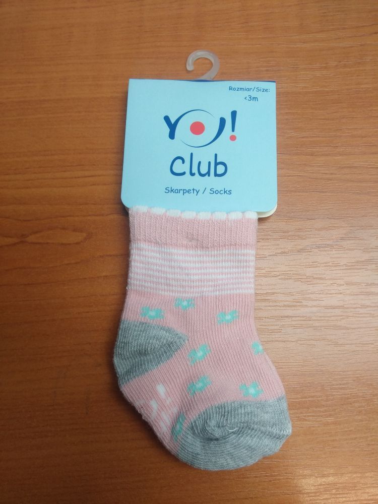 Ponožky froté Yo Pink Flower 0-3 měsíců - obrázek 1