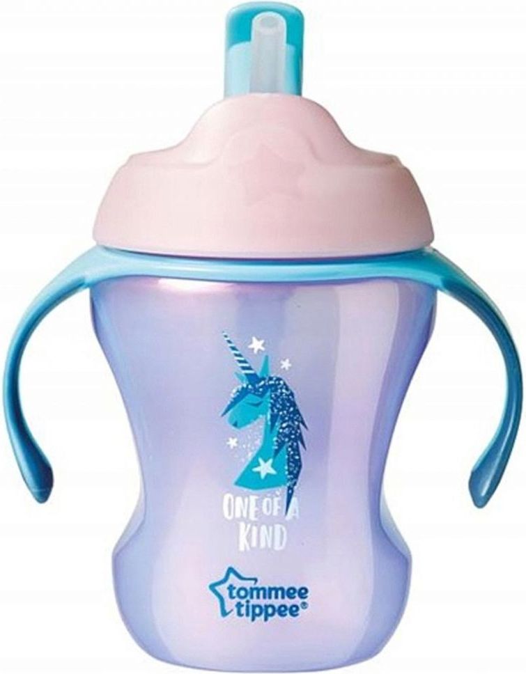 Dětský hrneček s brčkem 230ml Tommee Tippee Straw Pink 2019 - obrázek 1