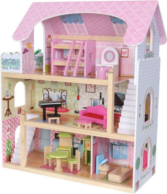 Eco Toys Dřevěný domeček pro panenky EcoToys Pohádková Rezidence - obrázek 1