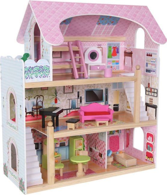 Eco Toys Dřevěný domeček pro panenky EcoToys Pohádková Rezidence - obrázek 2
