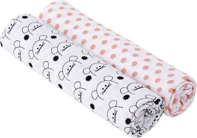 Lässig Swaddle Burp blanket 120x120 Little Chums mouse - obrázek 1
